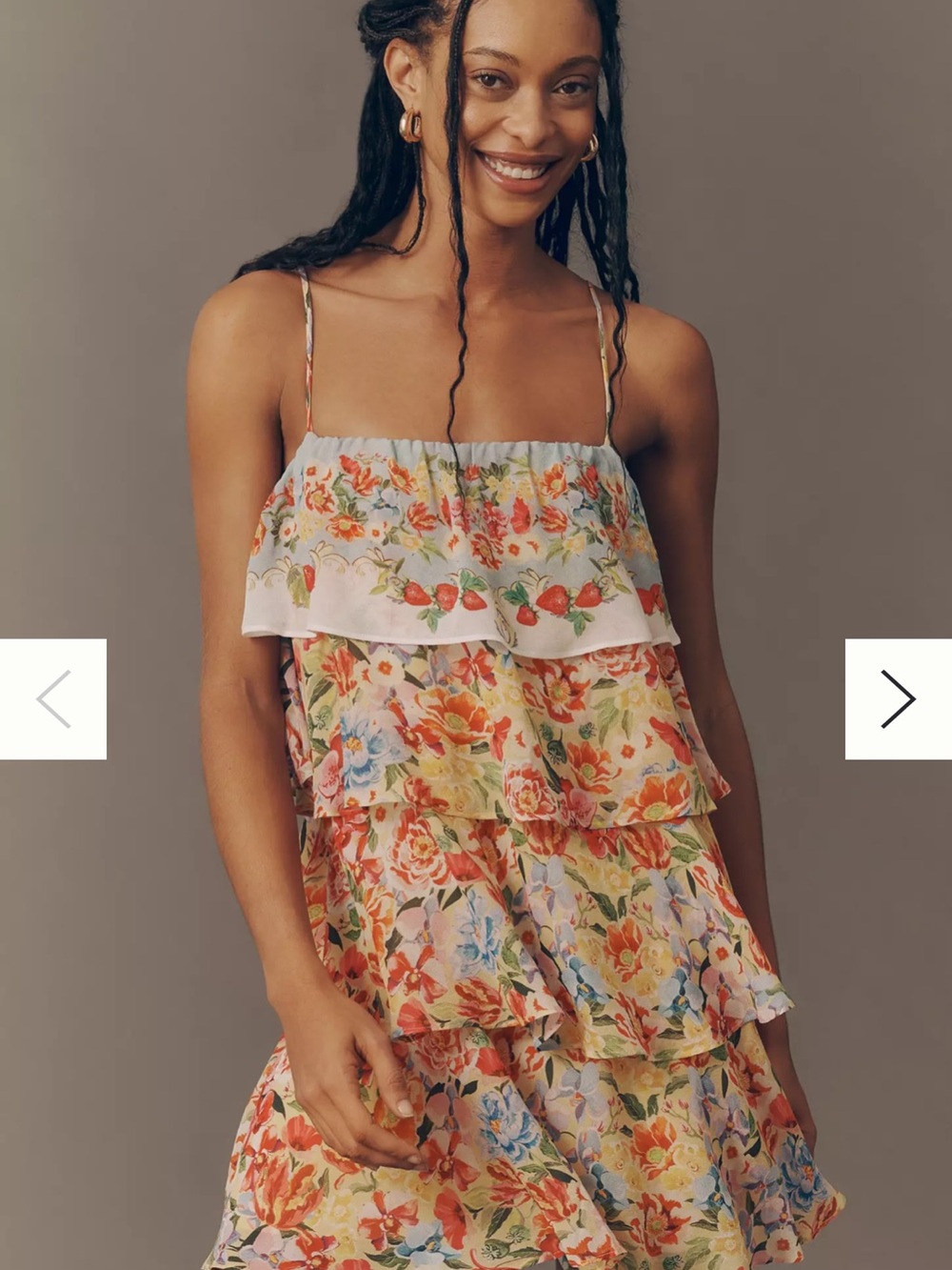 Anthropologie Pastel Floral Tiered Mini Dress - Picture 1 of 6